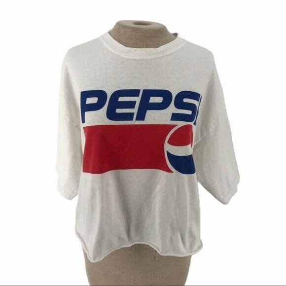 Pepsi Tops - Pepsi Cropped Cutoff T Tee Shirt White XL